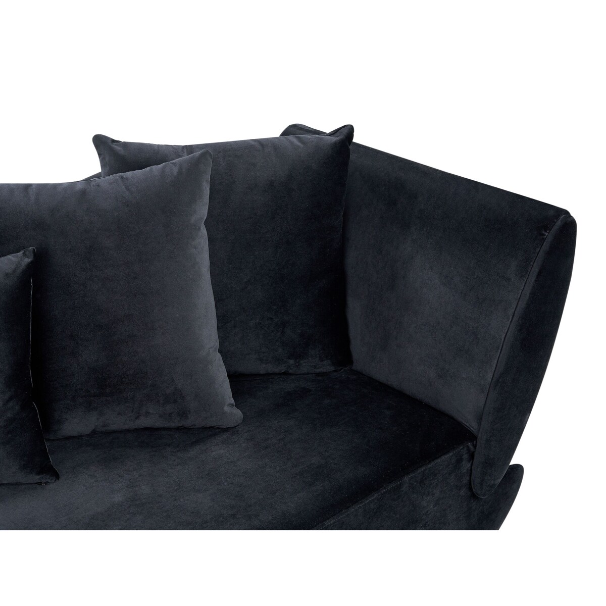 Szezlong welurowy z pojemnikiem prawostronny czarny MERI II