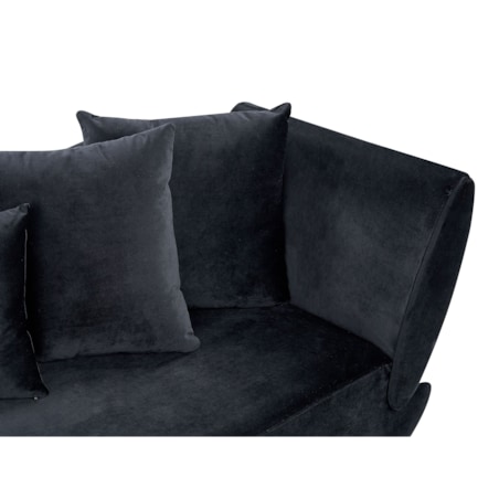 Szezlong welurowy z pojemnikiem prawostronny czarny MERI II