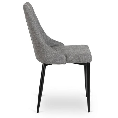 Krzesło Kuchenne Tapicerowane Tkanina CORK 2 Do Jadalni Salonu Szare Loft