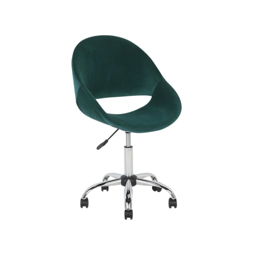 Krzesło biurowe regulowane welurowe zielone SELMA
