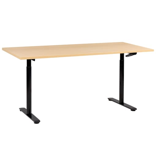 Biurko regulowane manualnie DESTINAS Czarny/ jasny brąz 180 cm 72 cm