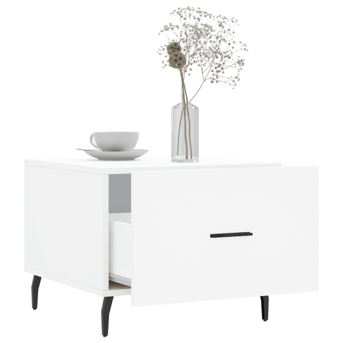 vidaXL Stolik kawowy, biały, 50x50x40 cm, materiał drewnopochodny