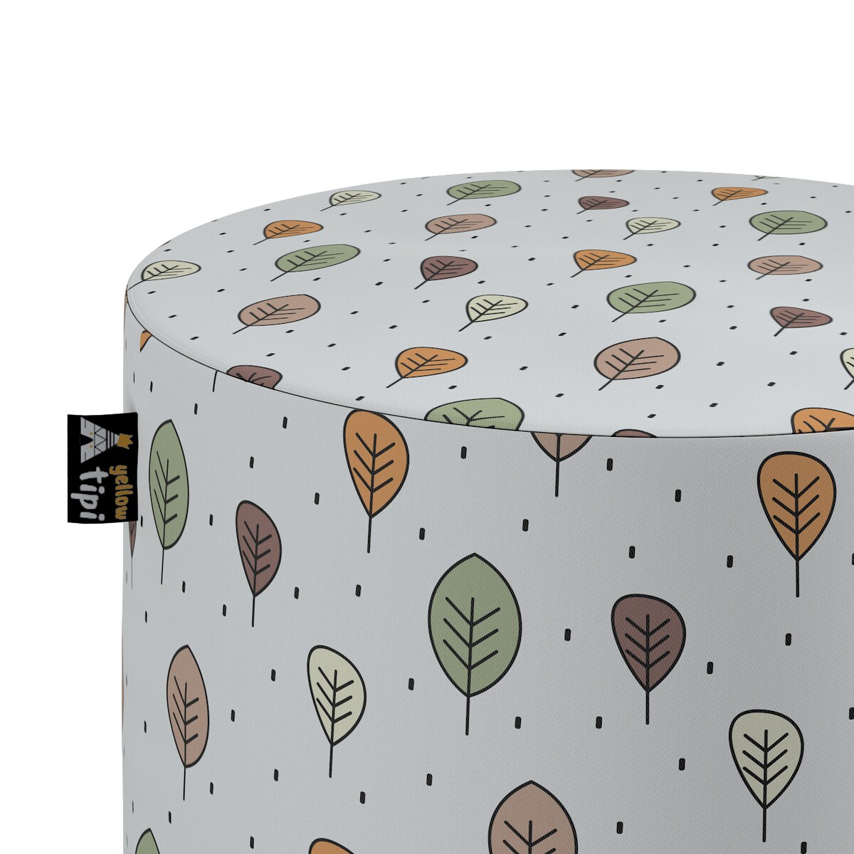 Puf Bobby, ecru-brązowy, ø40, wys. 40 cm, Magic Collection