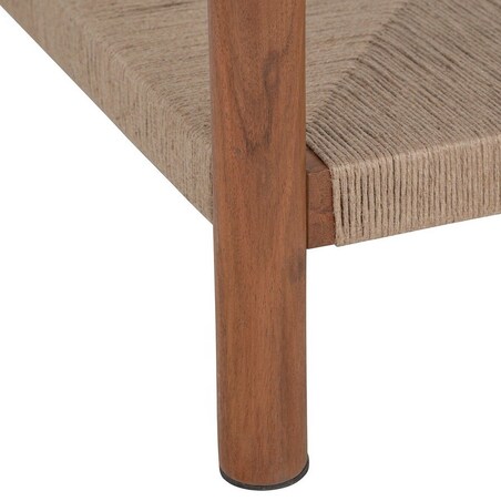 Stolik kawowy drewno akacji z plecionką 80x80 cm