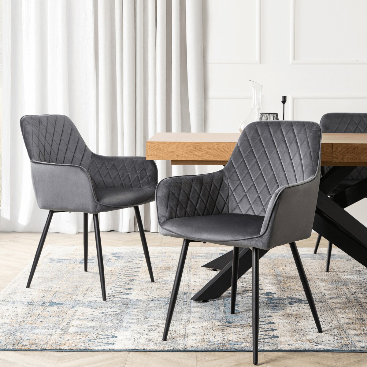 Krzesło Tapicerowane Welurowe Do Salonu Jadalni Kuchenne Szary BRESSO