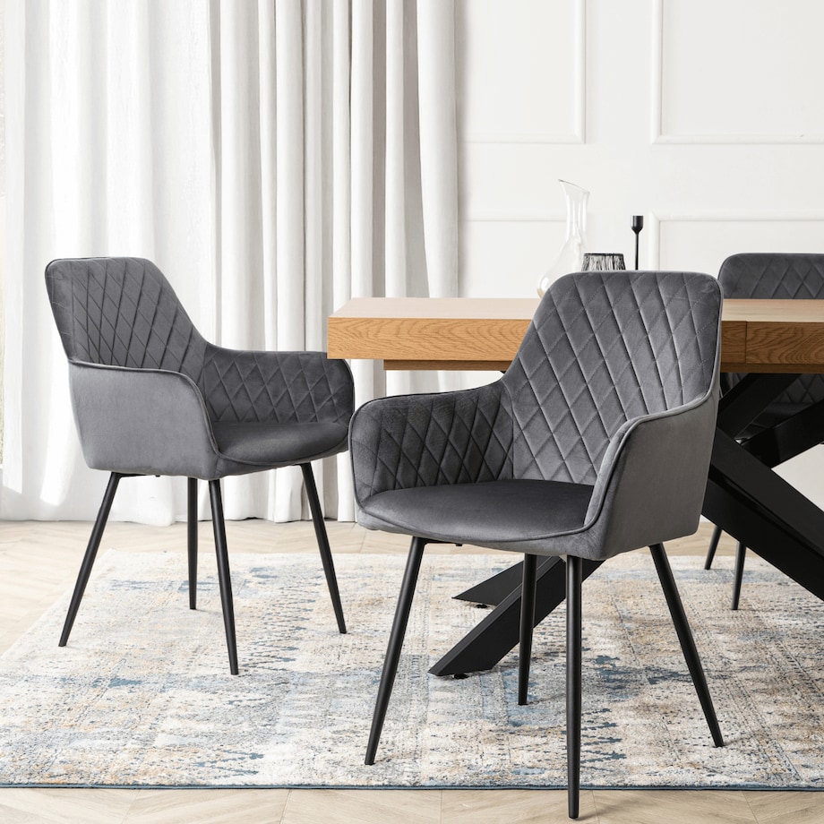 Krzesło Tapicerowane Welurowe Do Salonu Jadalni Kuchenne Szary BRESSO