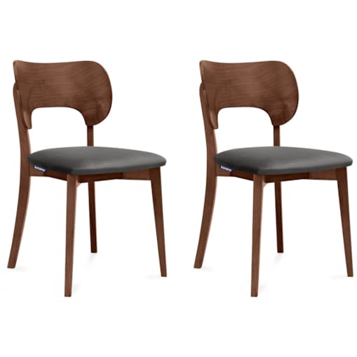 KONSIMO LYCO Krzesła loftowe, orzech ciemnoszary, 2 szt