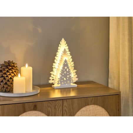 Dekoracja świąteczna LED EMMESAN 33 cm Choinka Biały