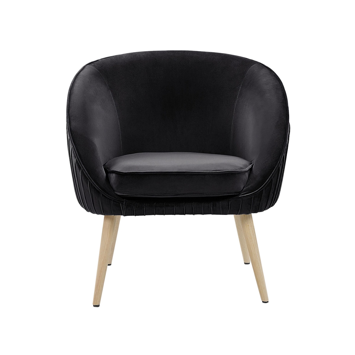 Fotel welurowy czarny TROMSO