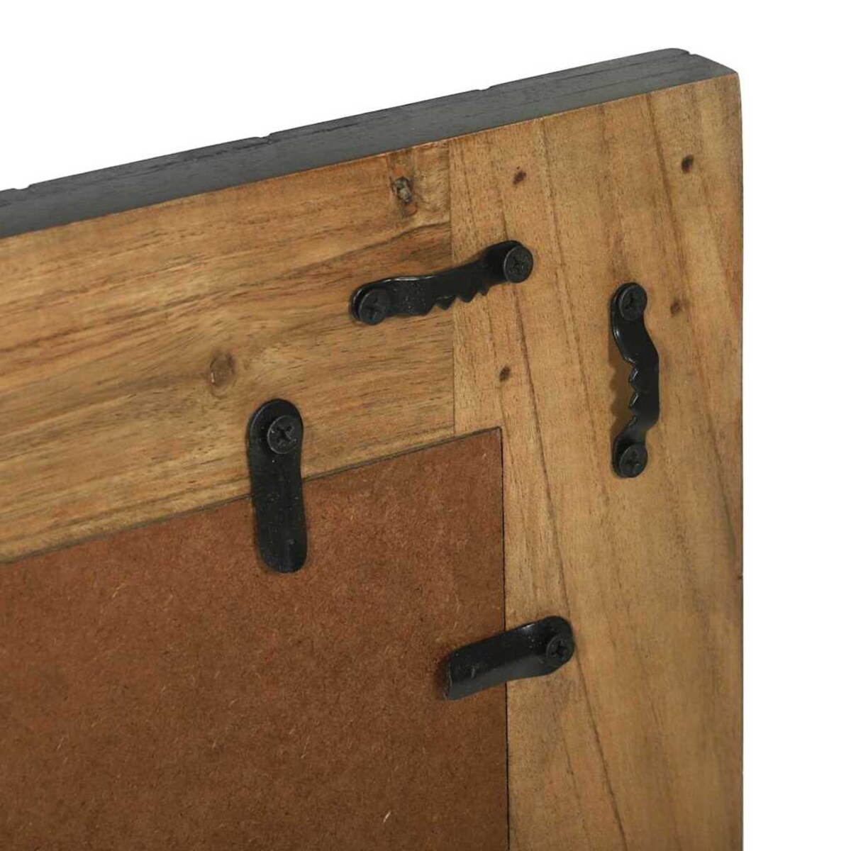 vidaXL Lustro Czarny i Brązowy 70 x 2 x 70 cm Drewno akacjowe