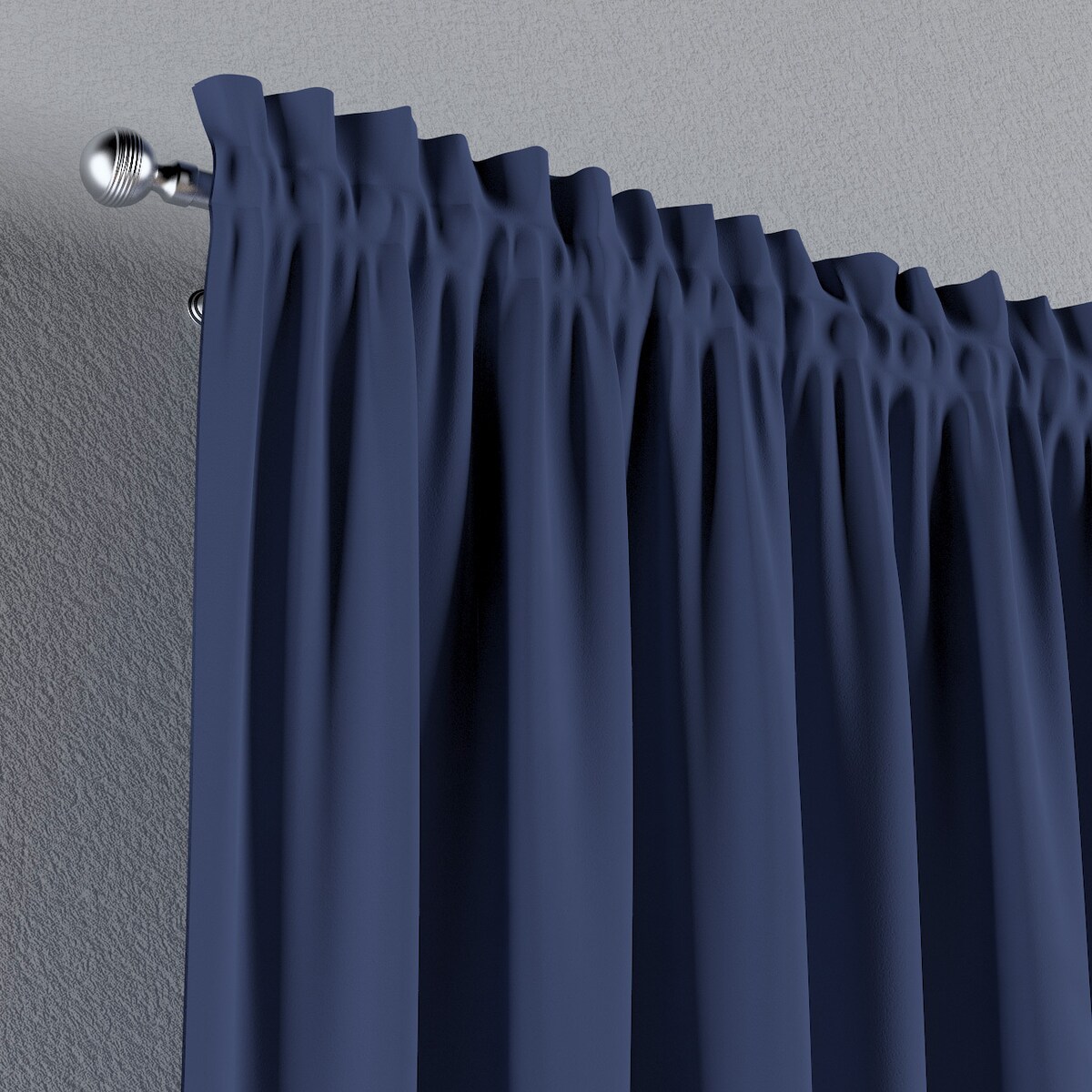 Zasłona na kanale z grzywką 1 szt. 130x260 granatowy