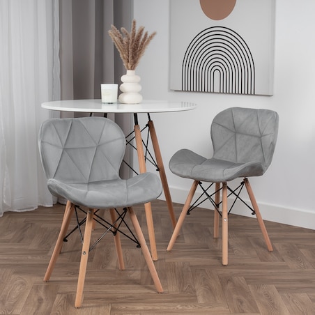 Krzesło Tapicerowane Welurowe Do Jadalni Salonu Pikowane Skandynawskie