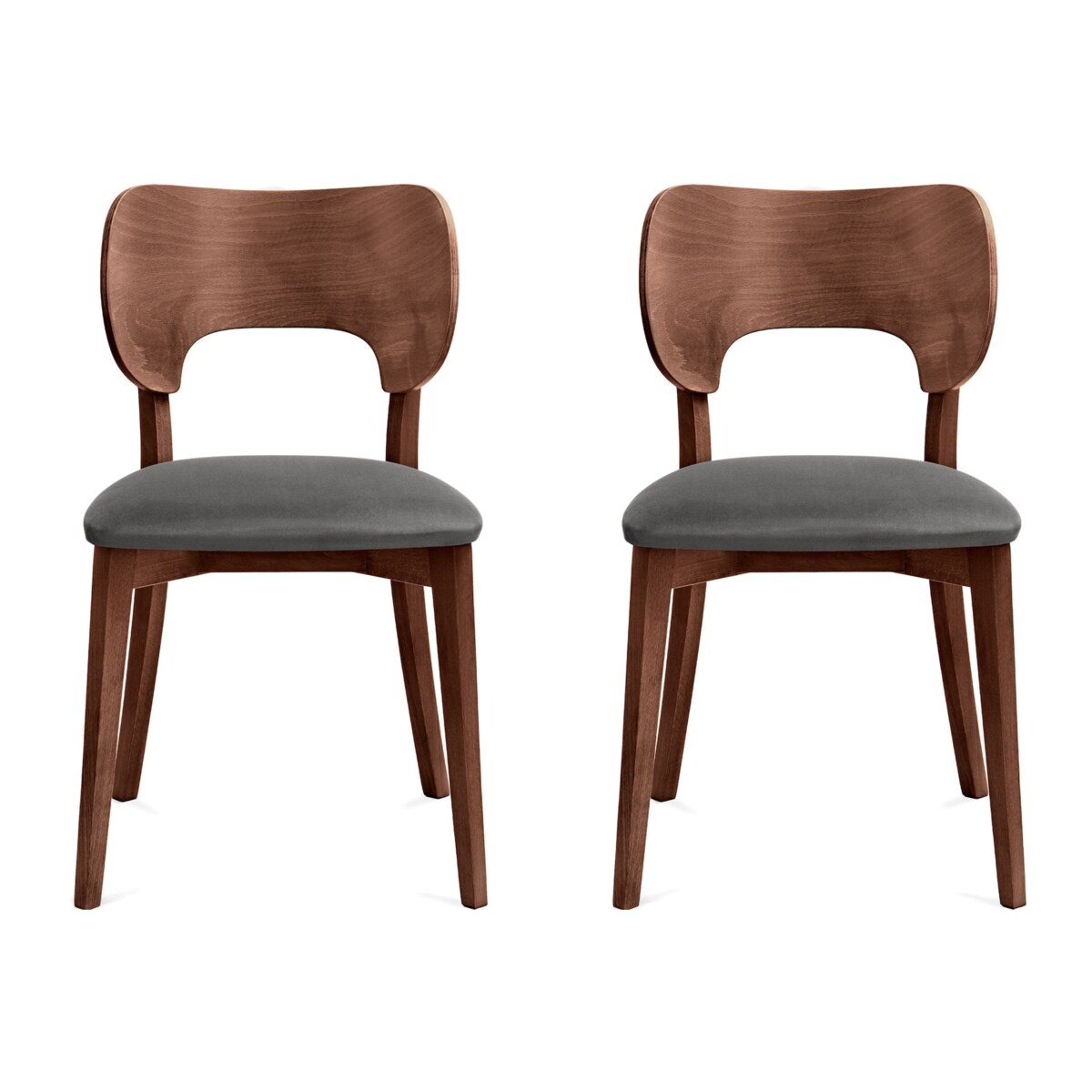 KONSIMO LYCO Krzesła loftowe, orzech ciemnoszary, 2 szt