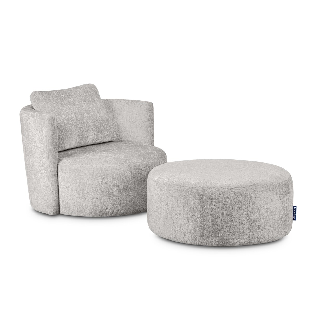 KONSIMO RAGGI Puf obrotowy popielaty