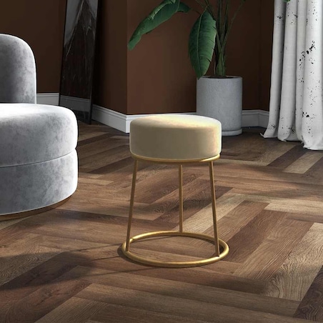 vidaXL Okrągły stołek, ciemnoszary, obity aksamitem