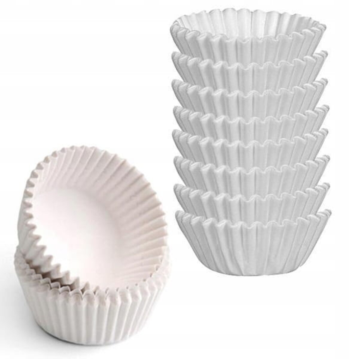 Formy mini Papilotki Foremki na muffinki Babeczki 200 szt Tescoma Białe