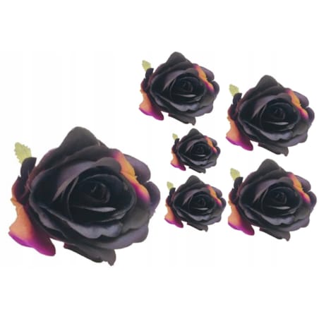 6x SZTUCZNE KWIATY RÓŻA do wiązanki stroiki cmentarz CIEMNA bukiet święta