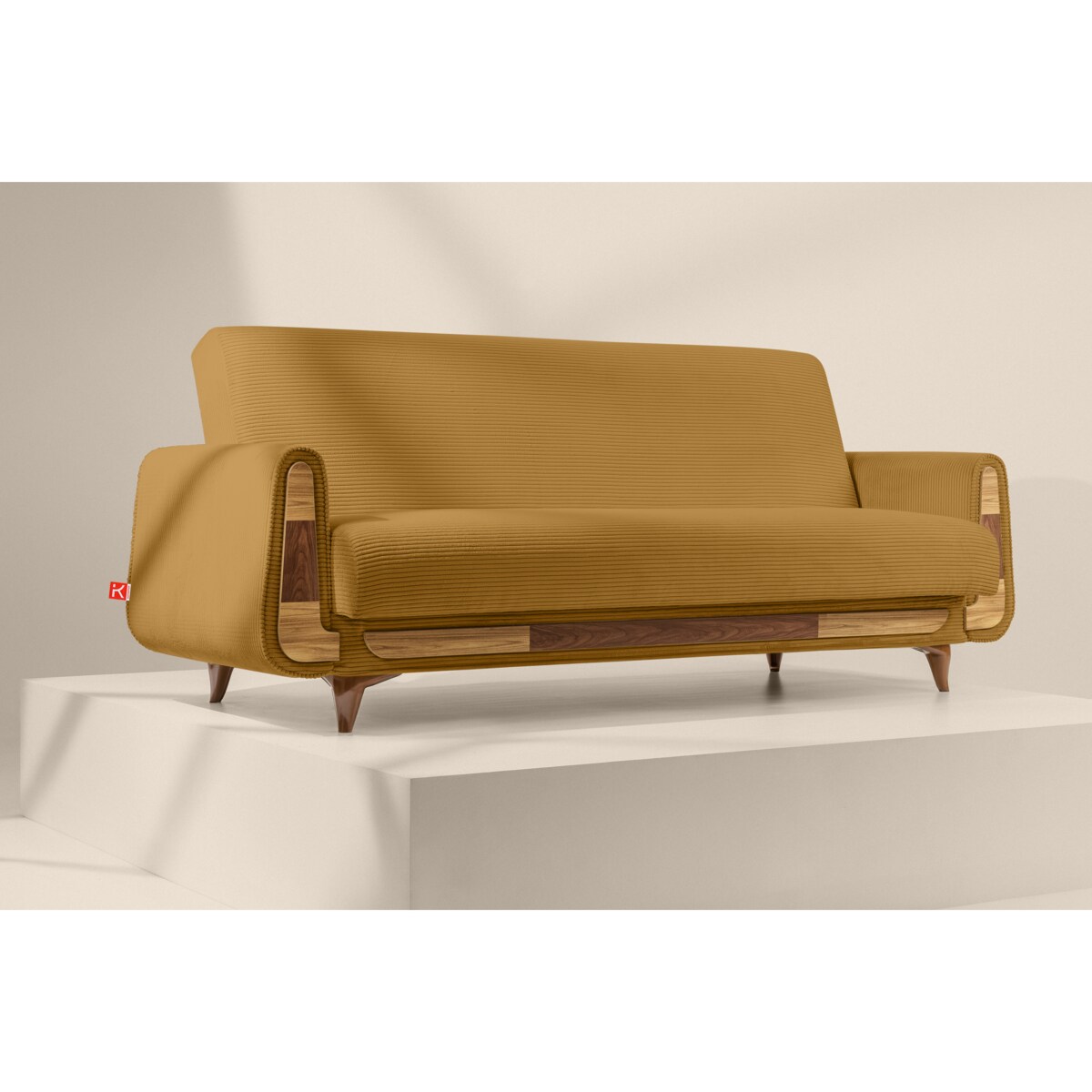 KONSIMO GUSTAVO II Sofa 3-osobowa, kolor żółty
