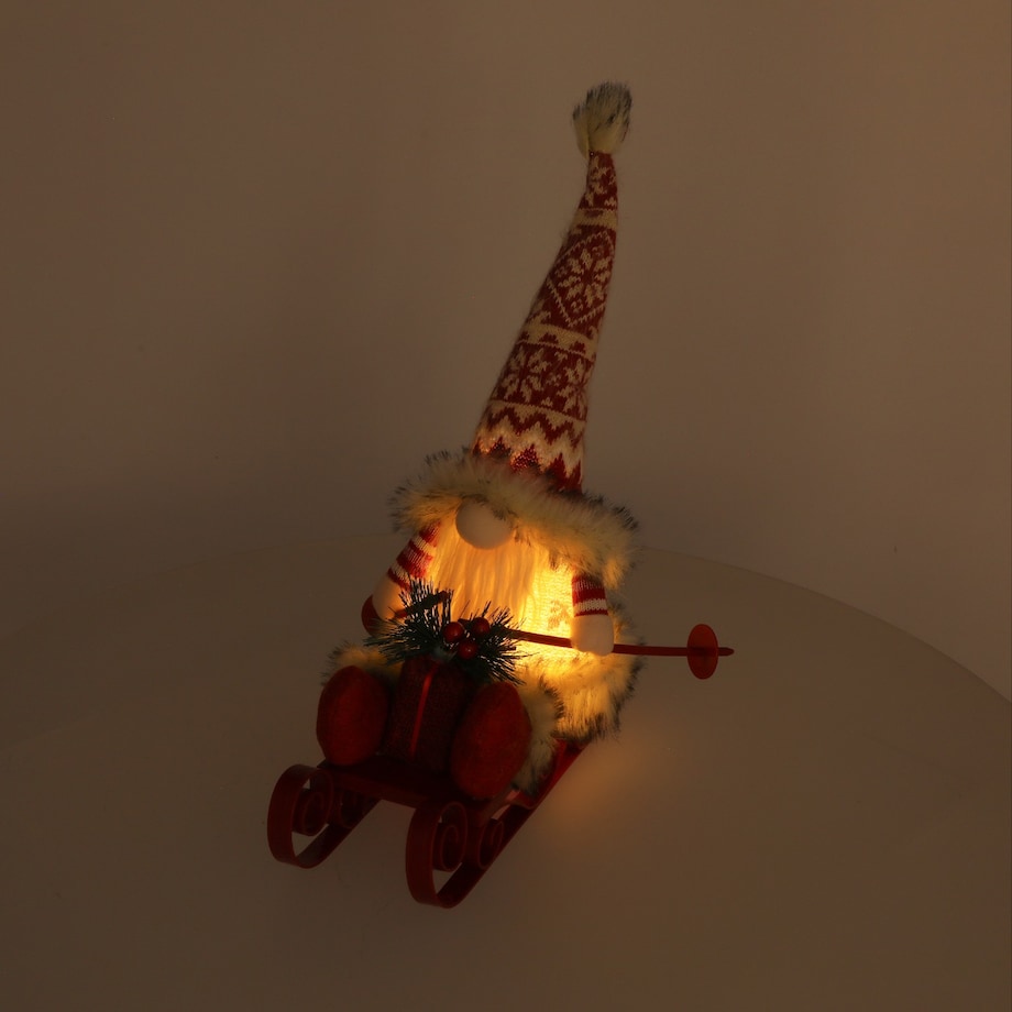 Skrzat świąteczny na sankach ozdoba na święta