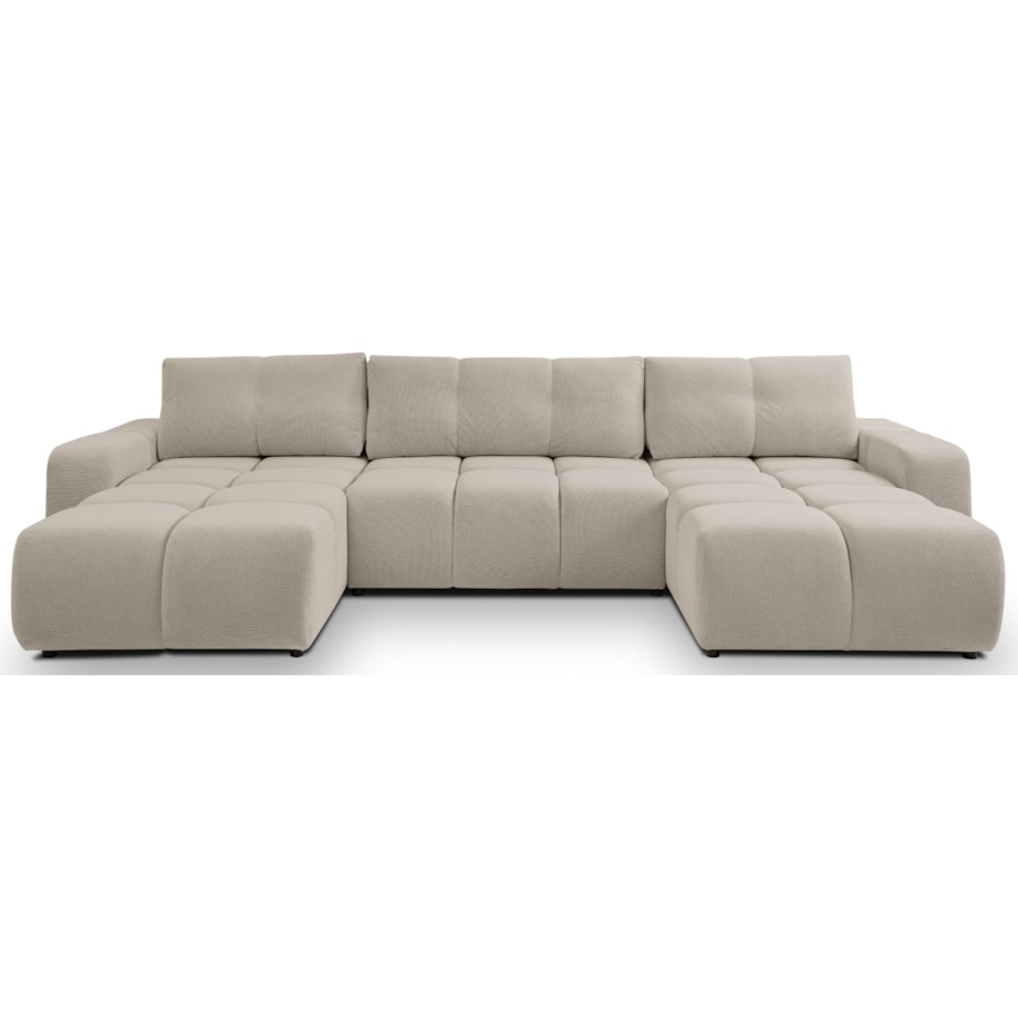 Nowoczesny Narożnik U SOHI z funkcją spania, Curio 11 - Ciemny beż