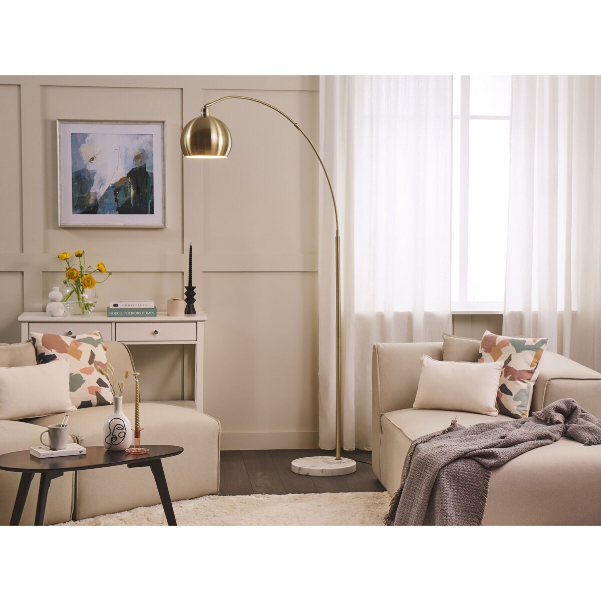 Lampa podłogowa metalowa mosiężna PAROO