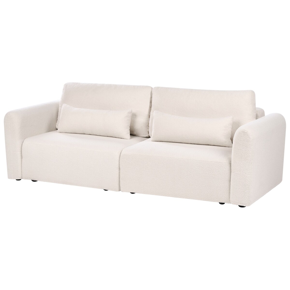 Sofa rozkładana dla 3 osób VAXHOLM Boucle Jasnobeżowy ze schowkiem