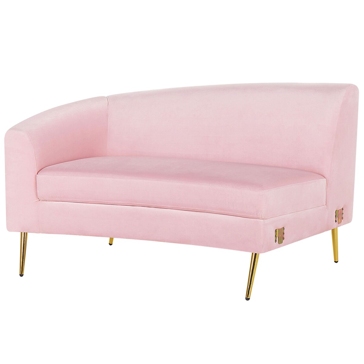 Sofa półokrągła 4-osobowa welurowa różowa MOSS