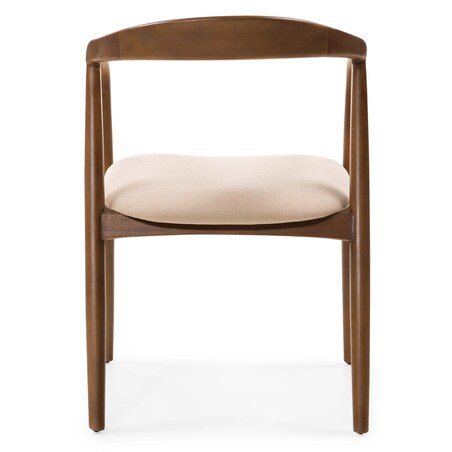 Krzesło drewniane LUSIA 80x57x59 cm orzech - beż zaokrąglone