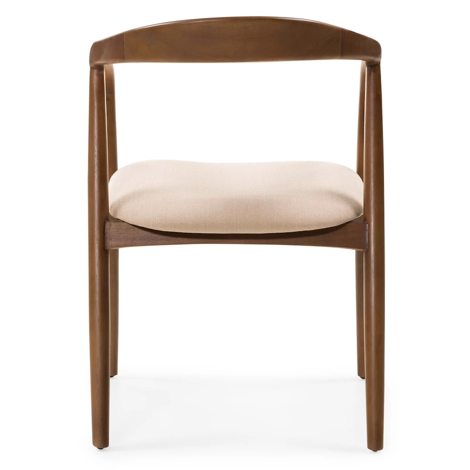 Krzesło drewniane LUSIA 80x57x59 cm orzech - beż zaokrąglone