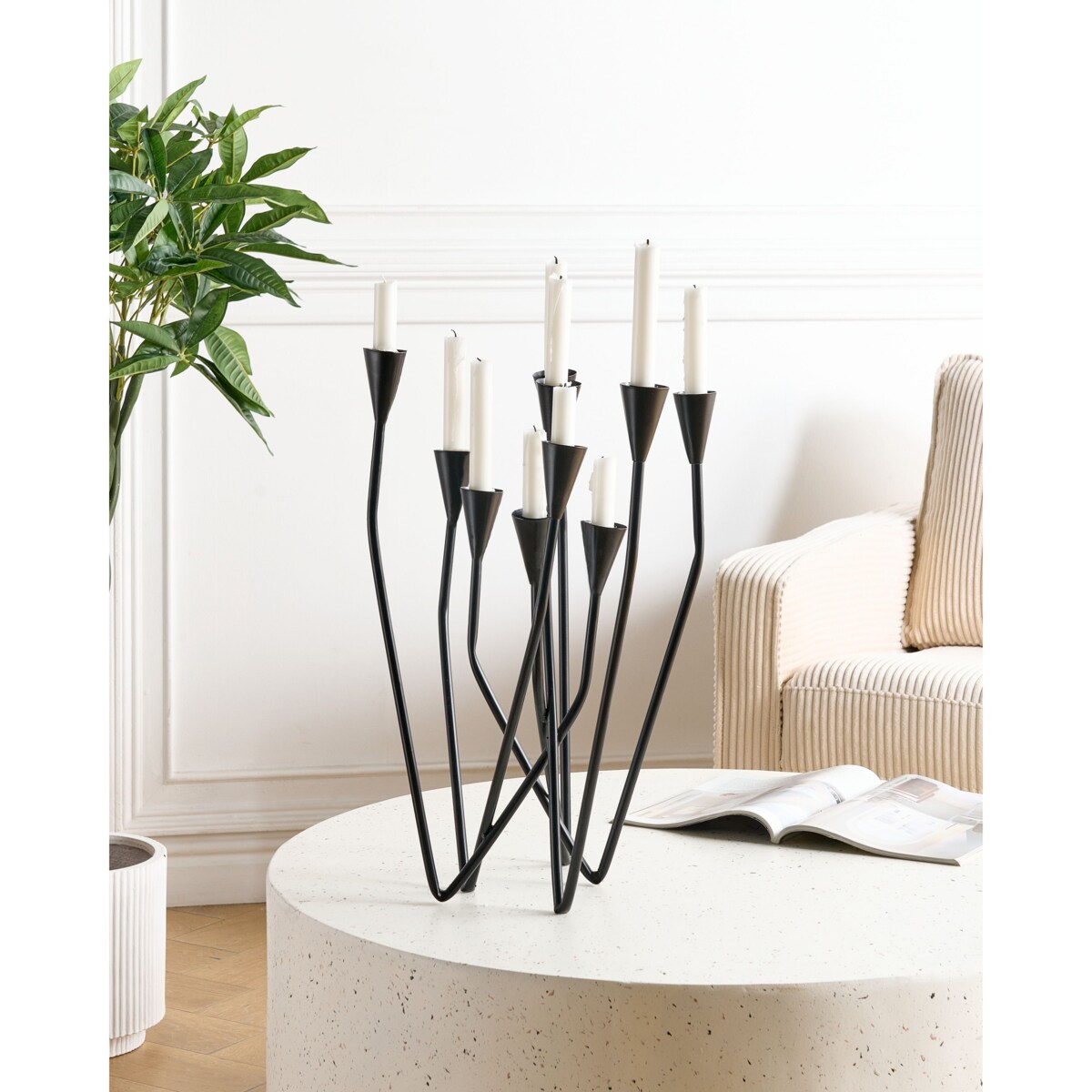 Świecznik MATOSINHOS Metal 54 cm Czarny