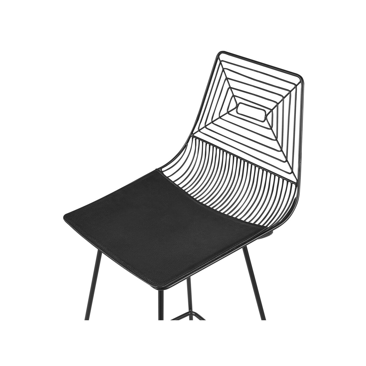 Zestaw 2 krzeseł barowych metalowy czarny BISBEE