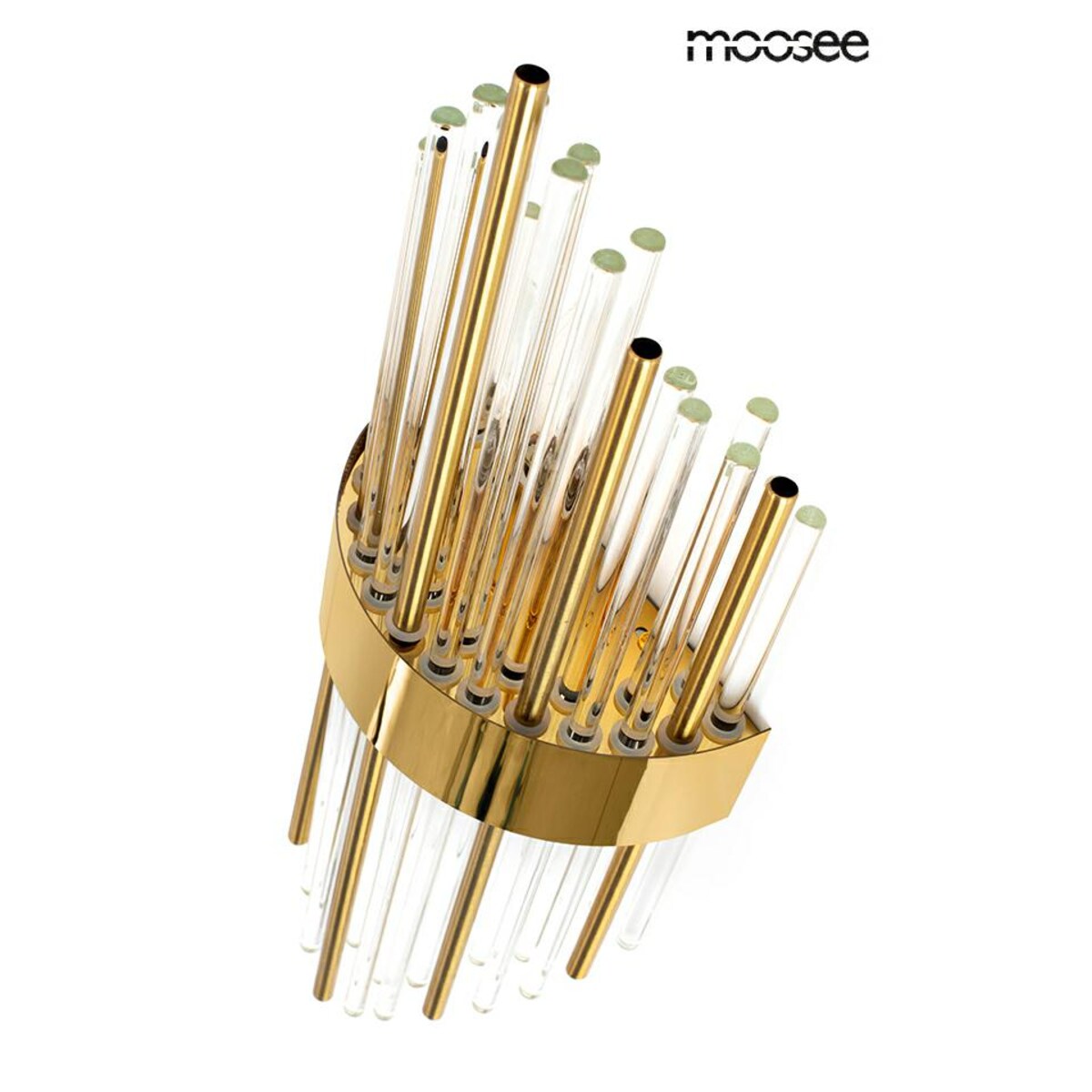 Lampa ścienna glamour Armando MSE010100337 Moosee szkło złota przezroczysta