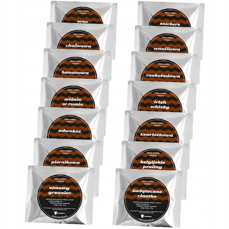 ŚWIĄTECZNY CRACKER COFFEE MOOD Z KAWĄ SMAKOWĄ PREMIUM 10 SMAKÓW W SASZETKACH + POCZTÓWKA - PREZENT UPOMINEK NA MIKOŁAJA ŚWIĘTA GWIAZDKĘ BOŻE NARODZENIE POD CHOINKĘ DLA KOBIETY FACETA