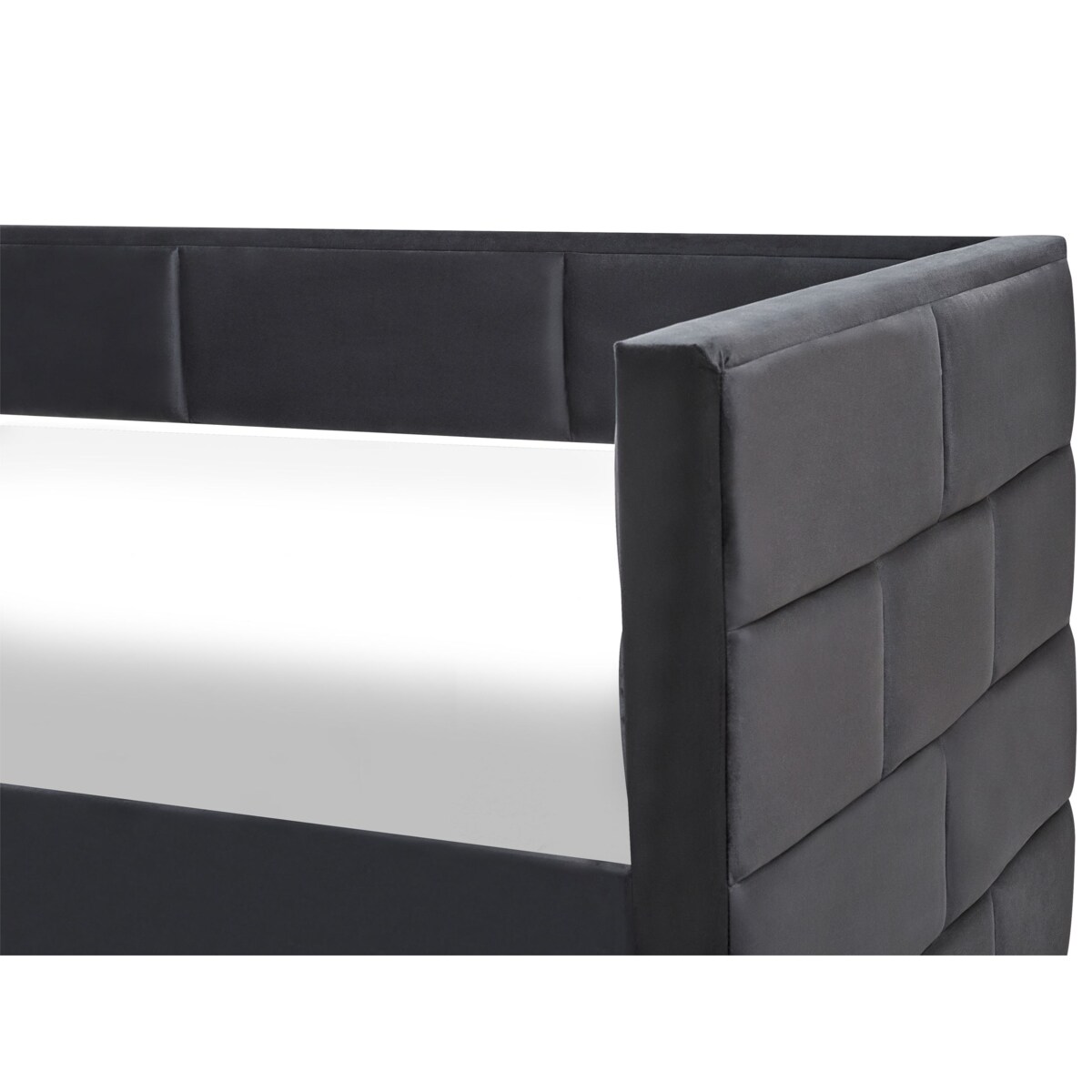 Łóżko wysuwane Welur CHAVONNE 90 x 200 cm Czarny