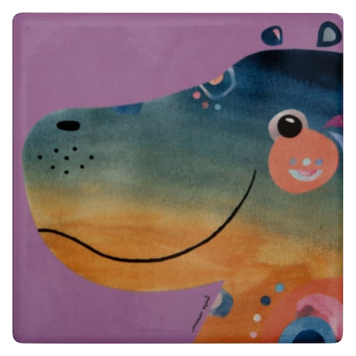 Podkładka pod kubek Pete Cromer hipopotam, wielokolorowa