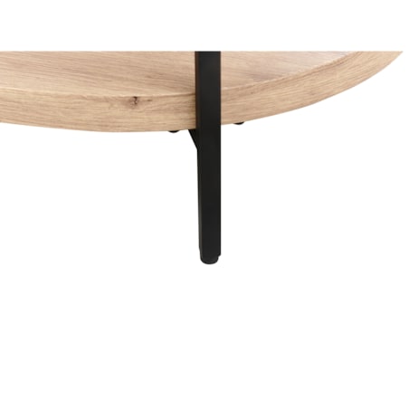 Stolik kawowy z półką jasne drewno BALINGER