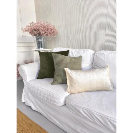 Kremowo Zielony zestaw poduszek dekoracyjnych Heaven - Lines - Denali