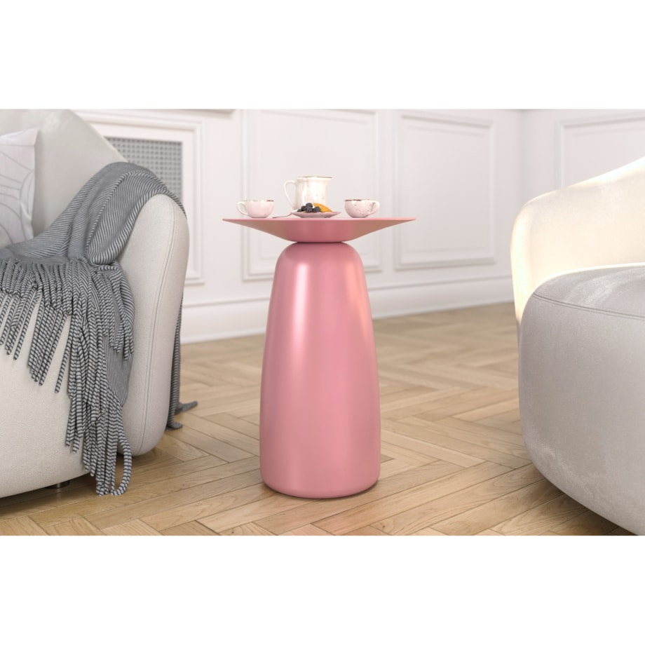 Stolik drewniany różne kolory Baobab 44, kolor pudrowy róż