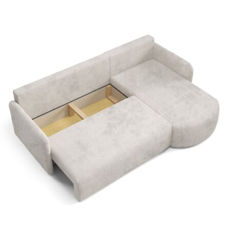 Nowoczesny Narożnik BON z funkcją spania, obity tkanina Cremona, szary