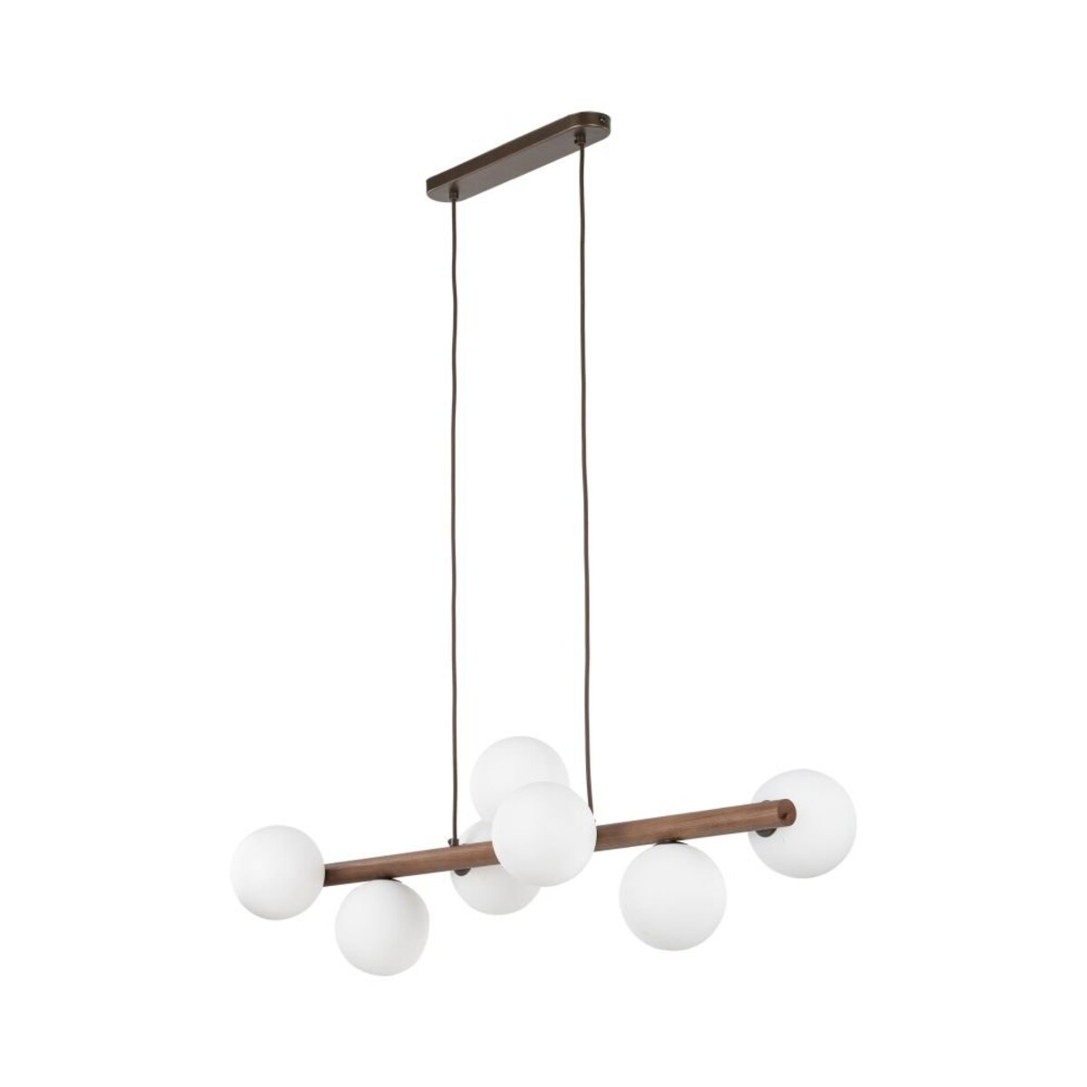 Lampa wisząca TK Lighting ESTERA WOOD Orzech 7xG9 biała, regulowana wysokość, nowoczesna nad stół i wyspę