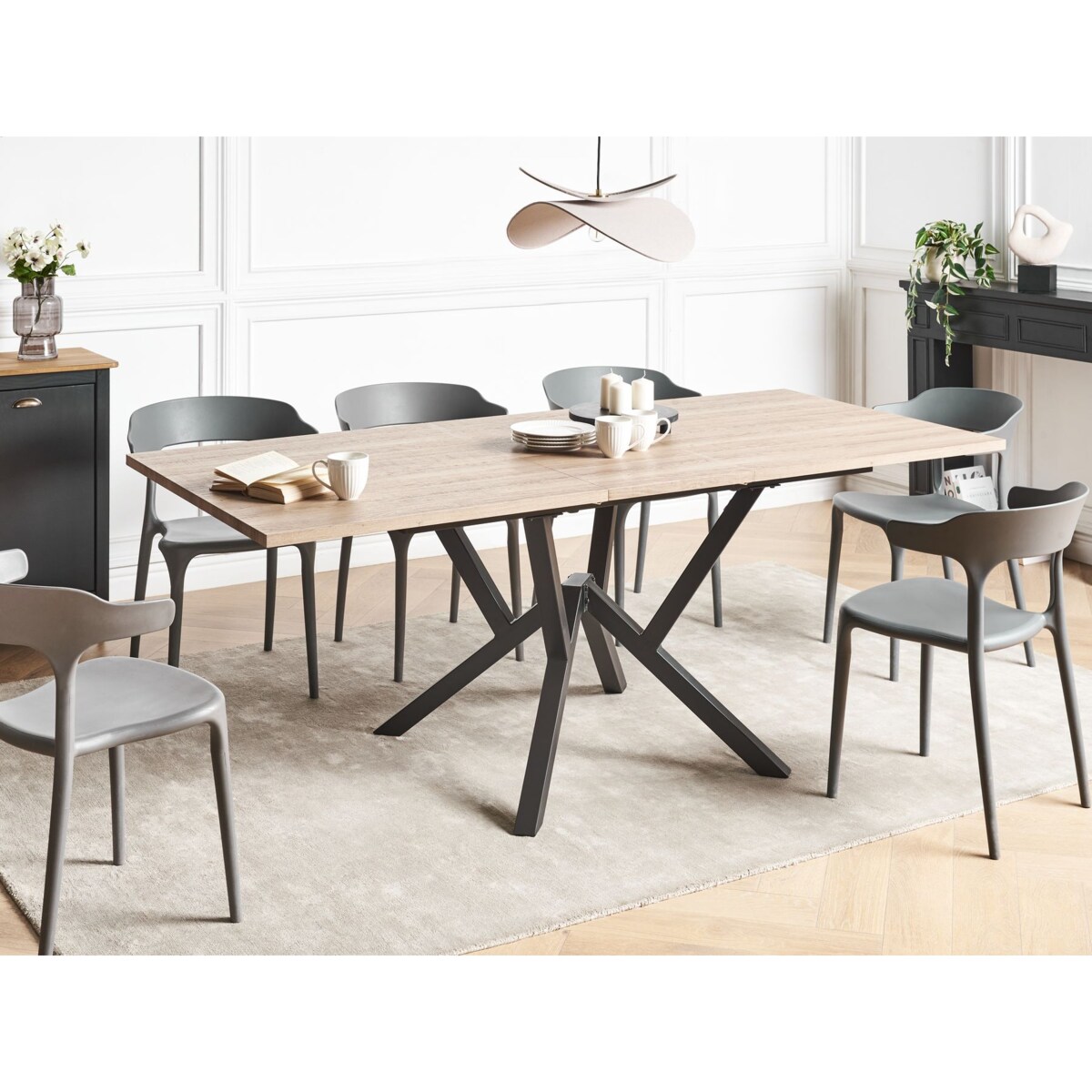 Stół do jadalni rozkładany ANSELL Jasnobrązowy 160/200 cm 90 cm