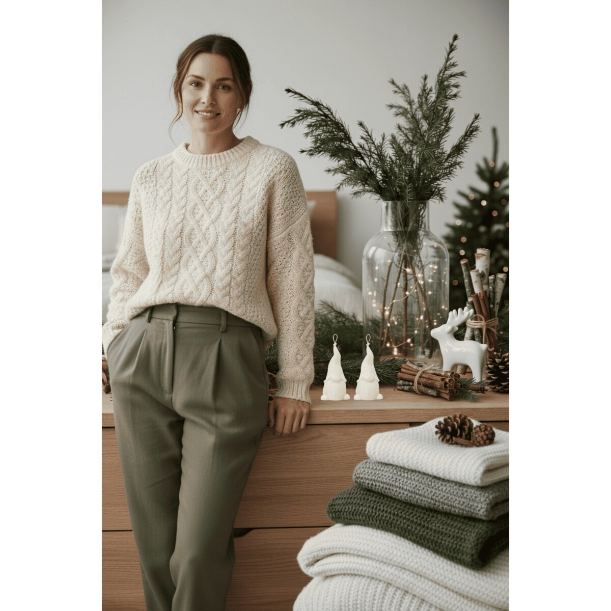 Mały świąteczny skrzat z wosku sojowego – świeca dekoracyjna