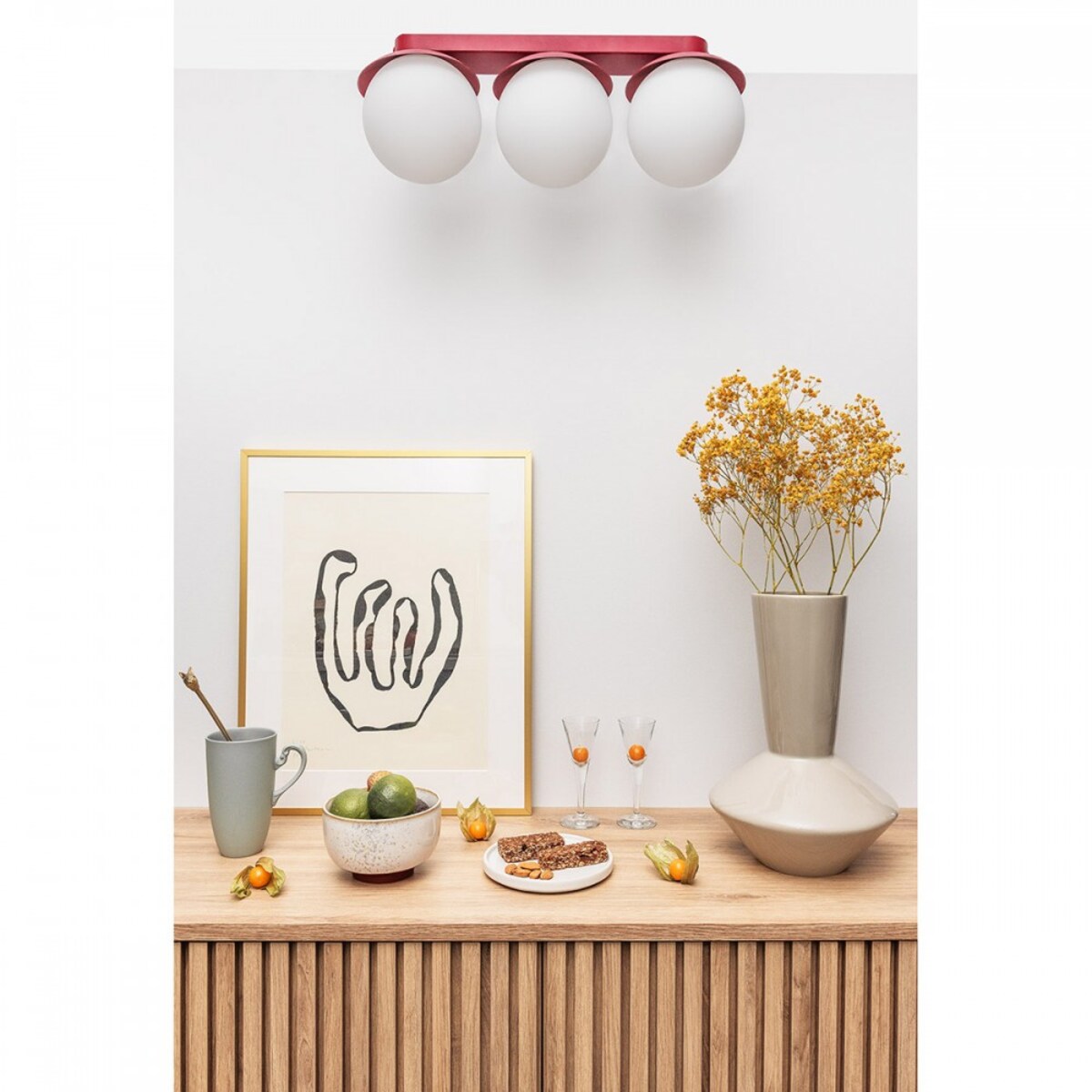 KUUL B burgundowa lampa sufitowa / plafon