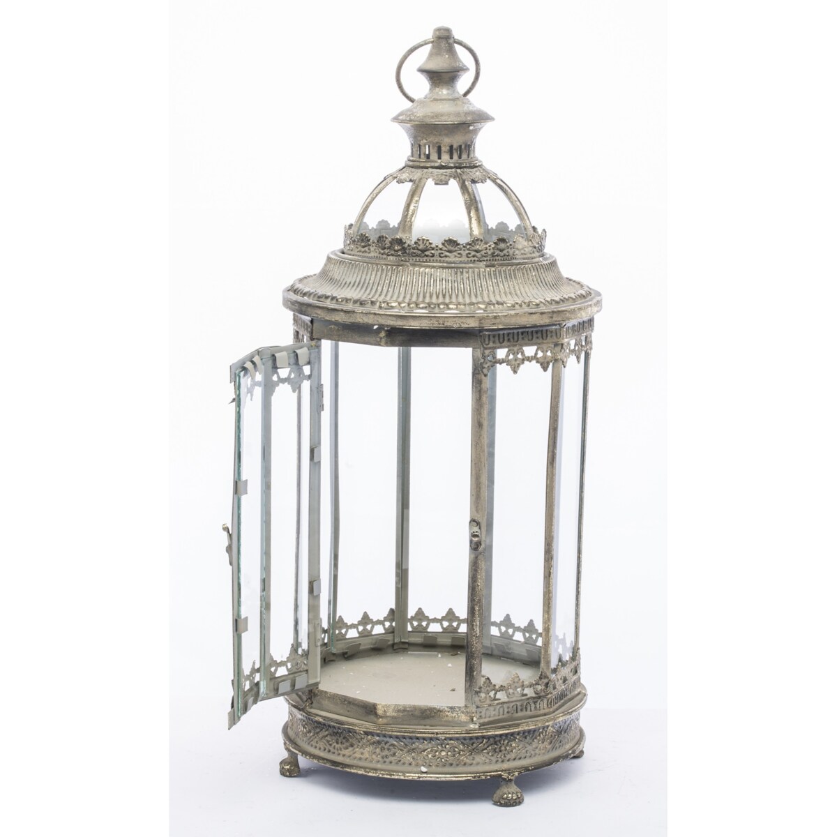 Komplet 2 lampionów metalowych beżowych BISETTE 80x28x28 i 58x22x22 cm