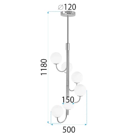 Lampa sufitowa wisząca złota 6xG9 APP1585-6CP Gold