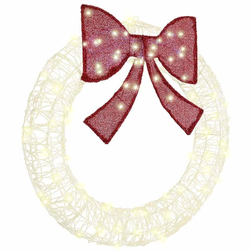 vidaXL Wianek z 80 diodami LED Ciepła biel 90 cm Akryl