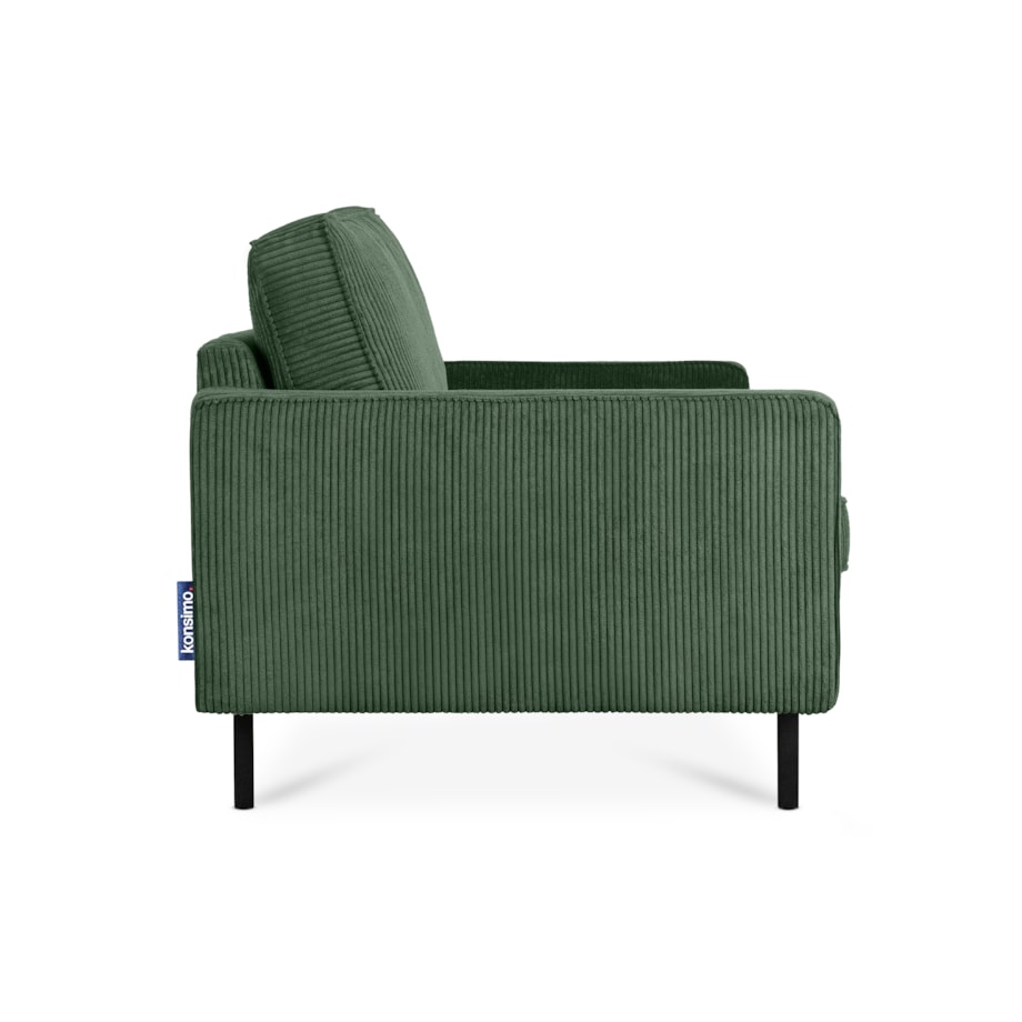 KONSIMO INVIA Sofa w stylu loft sztruks 2 osobowa w kolorze zielonym