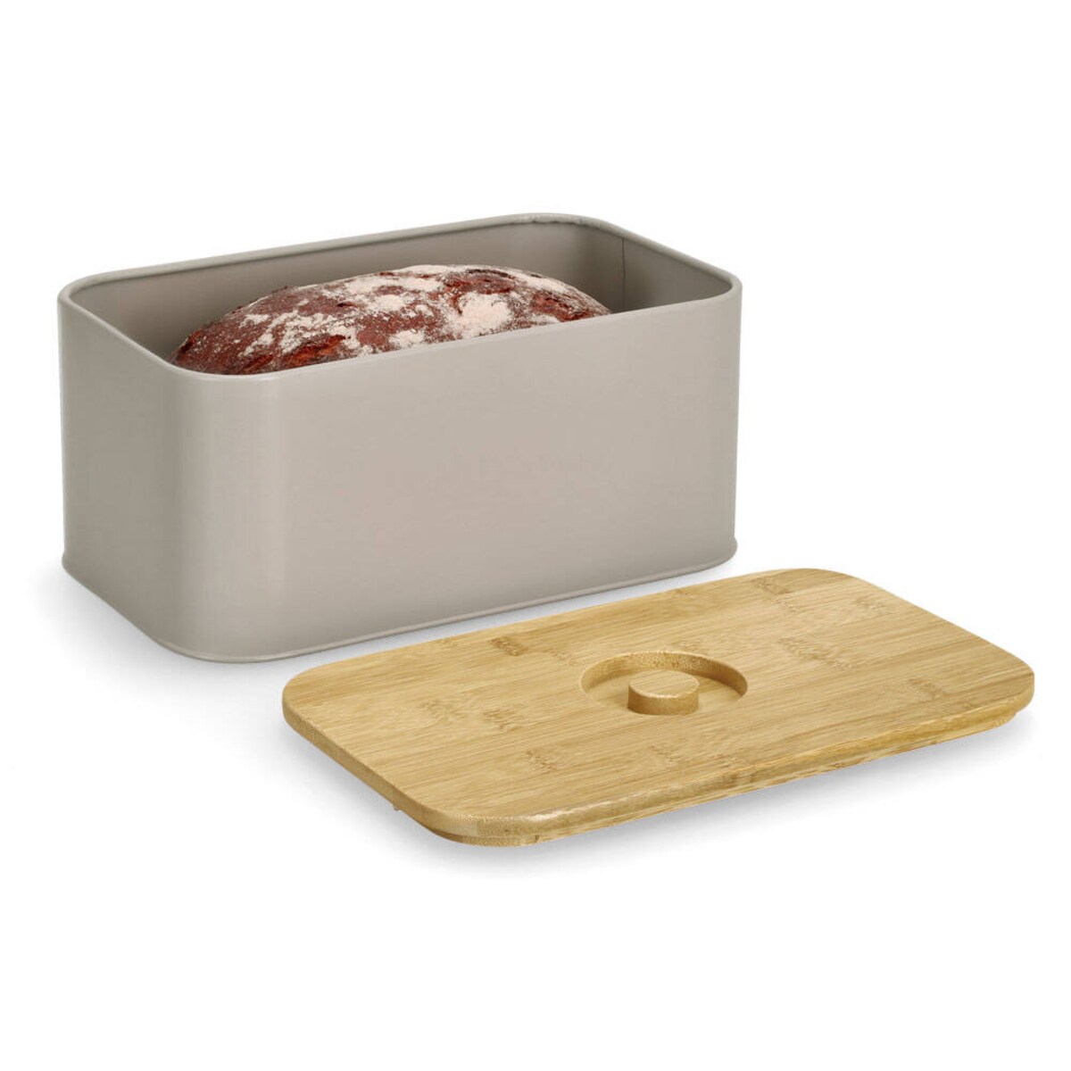 Chlebak puszka z bambusową pokrywką, 30 x 18 x 13 cm