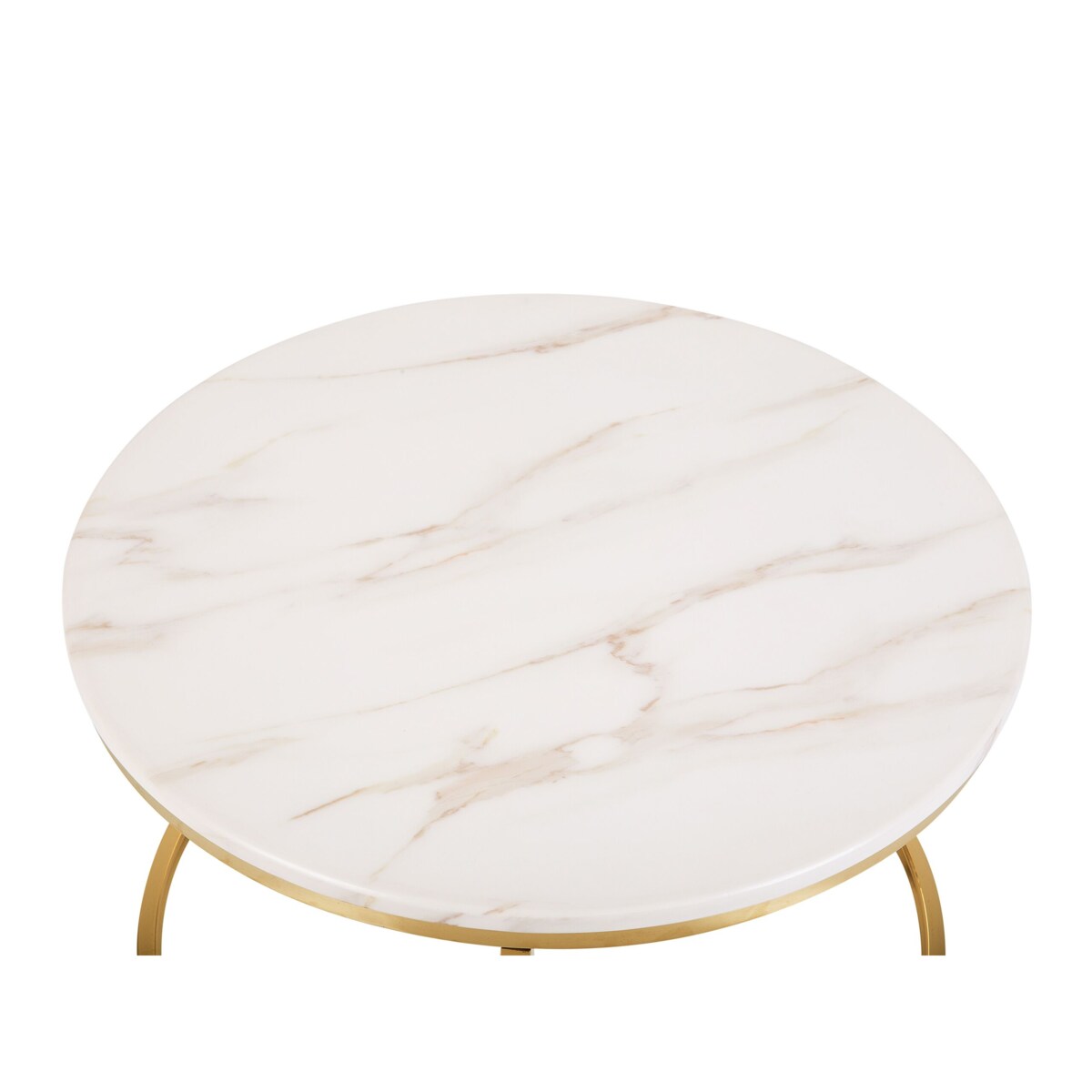Stolik kawowy beżowy/złoty efekt marmuru CORAL