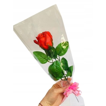 DZIEŃ MAMY róża mydlana kwiaty na prezent bukiet urodziny święto czerwona